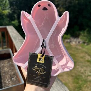 NEW Set of 4 Melamine Pink Ghost Halloween Bowls